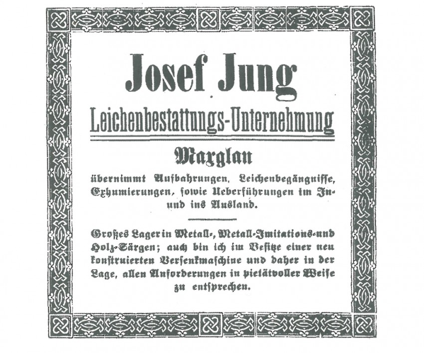 Anzeige in der Salzburger Zeitung vom 26.September 1903